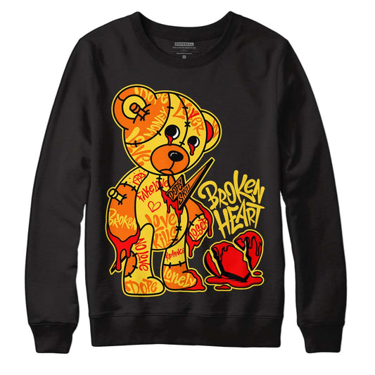 Jordan 4 Thunder DopeSkill Sweatshirt Broken Heart Graphic Streetwear - Black