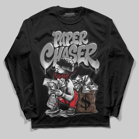 Jordan 10 Retro Shadow (2025) DopeSkill Long Sleeve T-Shirt Paper Chaser Boy Graphic Streetwear - Black