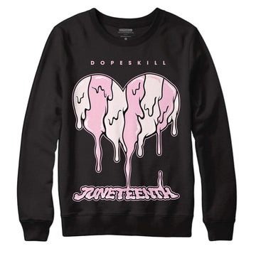 Dunk Low LX Pink Foam DopeSkill Sweatshirt Juneteenth Heart Graphic Streetwear - Black