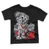 Jordan 1 Retro Low OG Black Cement DopeSkill Toddler Kids T-shirt Broken Heart Graphic Streetwear  - Black 