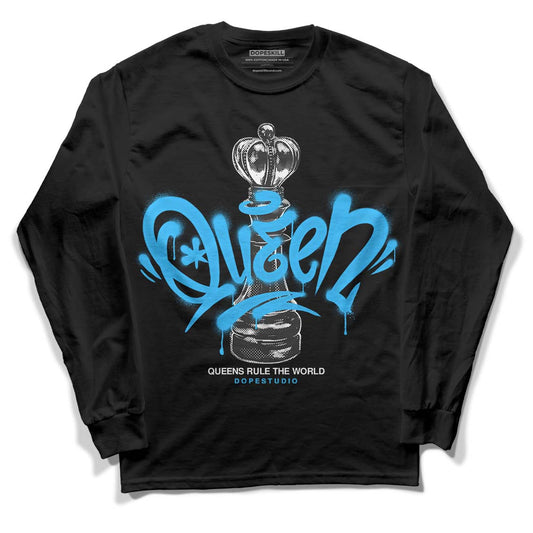 Jordan 1 High Retro OG “University Blue” DopeSkill Long Sleeve T-Shirt Queen Chess Graphic Streetwear - Black