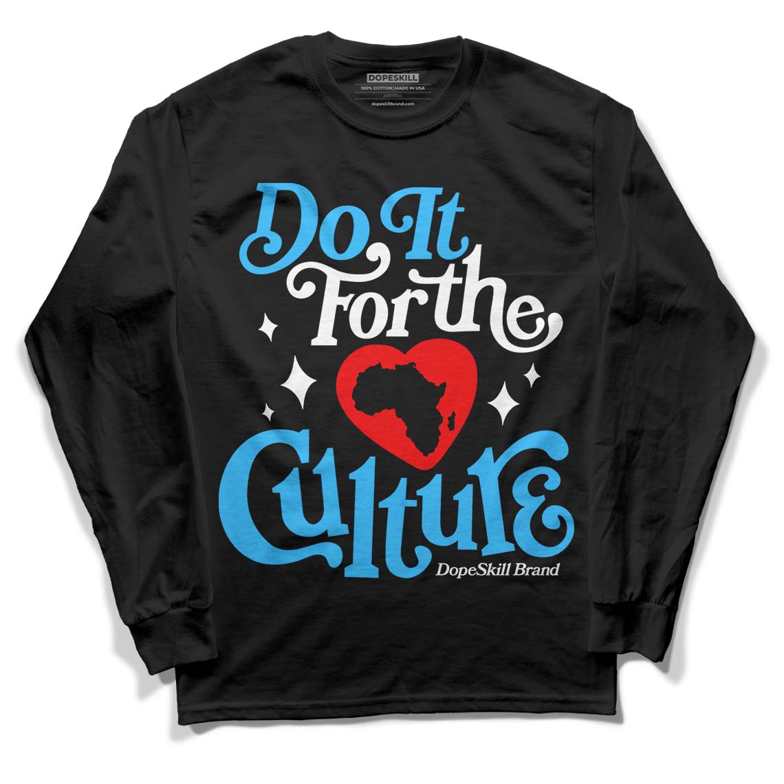 Jordan 1 High Retro OG “University Blue” DopeSkill Long Sleeve T-Shirt Do It For The Culture Graphic Streetwear - Black