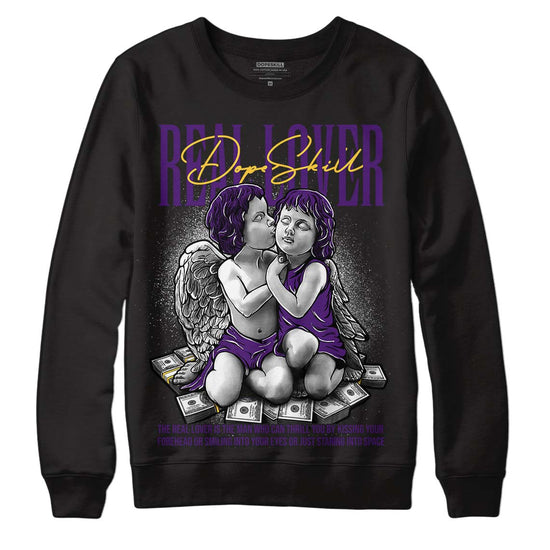 Jordan 12 “Field Purple” DopeSkill Sweatshirt Real Lover Graphic Streetwear - Black