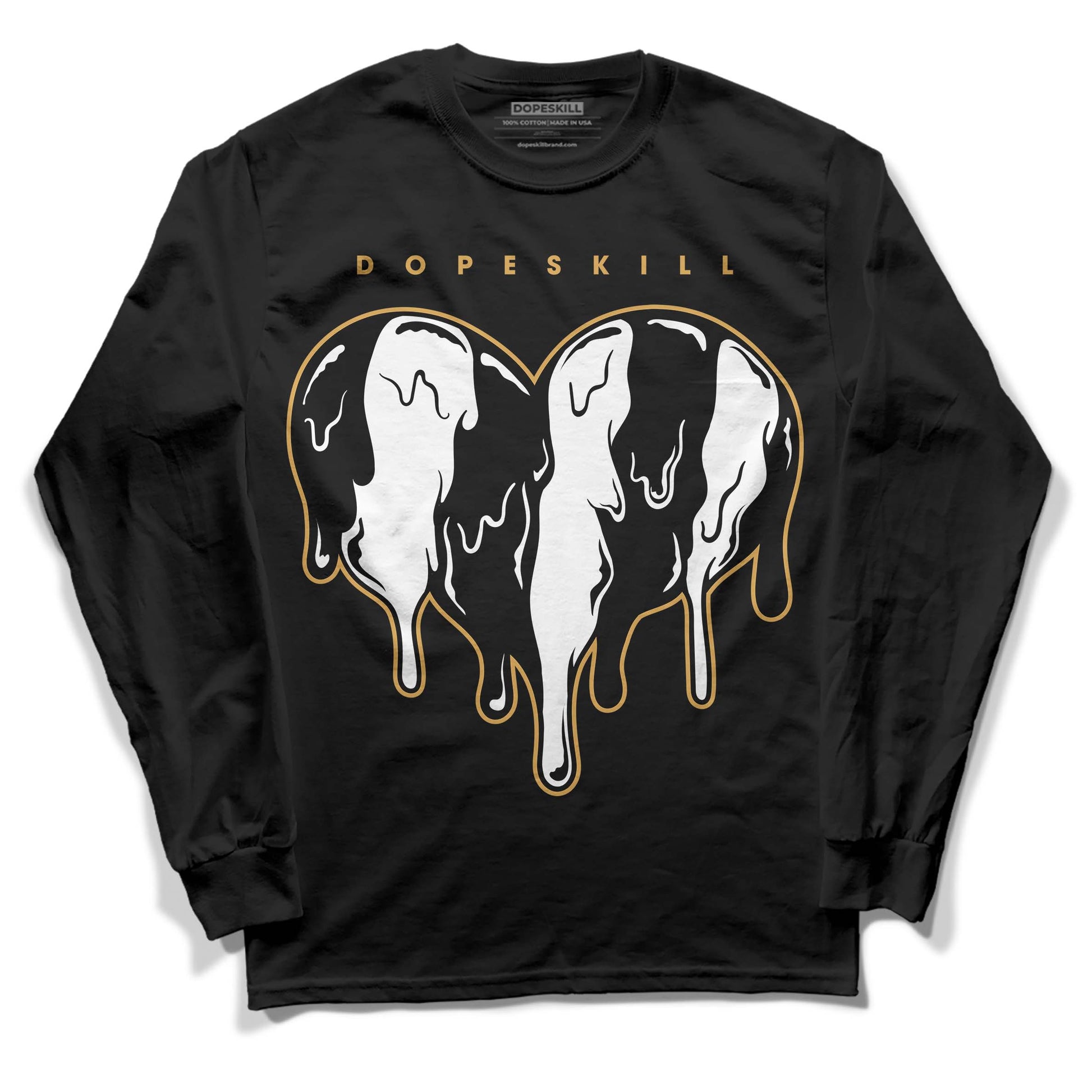 Jordan 11 "Gratitude" DopeSkill Long Sleeve T-Shirt Slime Drip Heart Graphic Streetwear - Black