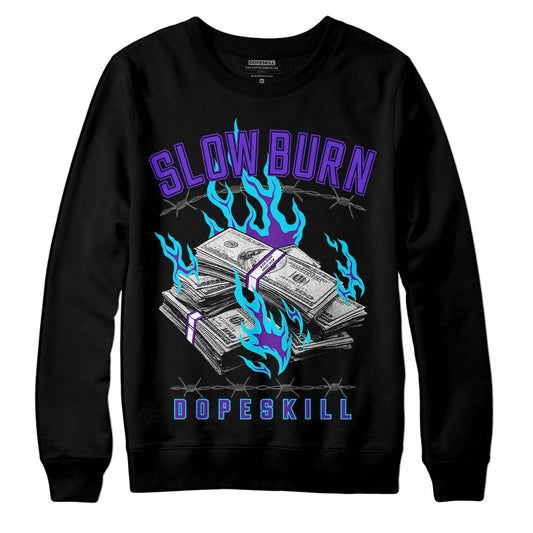 Jordan 6 "Aqua" DopeSkill Sweatshirt Slow Burn Graphic Streetwear - Black 