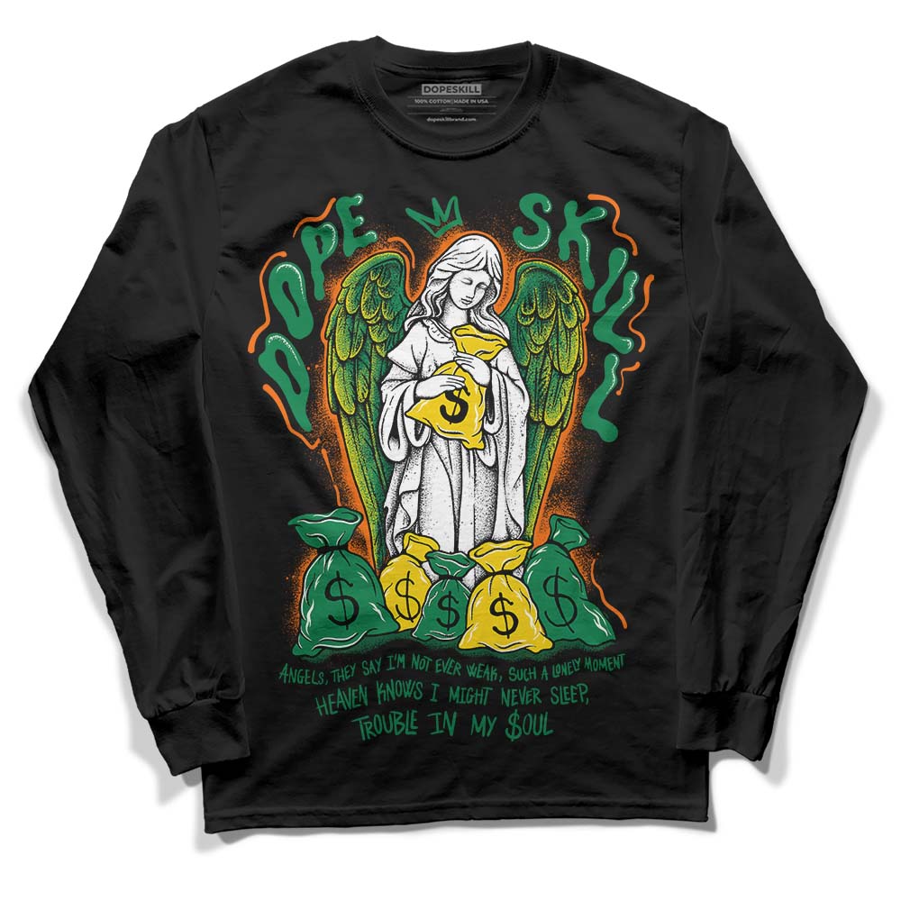 Green Sneakers DopeSkill Long Sleeve T-Shirt Angels Graphic Streetwear - Black