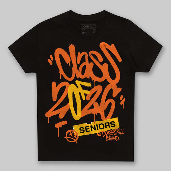 Orange, Black and White Sneakers DopeSkill Toddler Kids T-shirt Class of 2026 Graphic Streetwear - Black