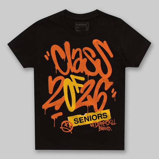 Orange, Black and White Sneakers DopeSkill Toddler Kids T-shirt Class of 2026 Graphic Streetwear - Black