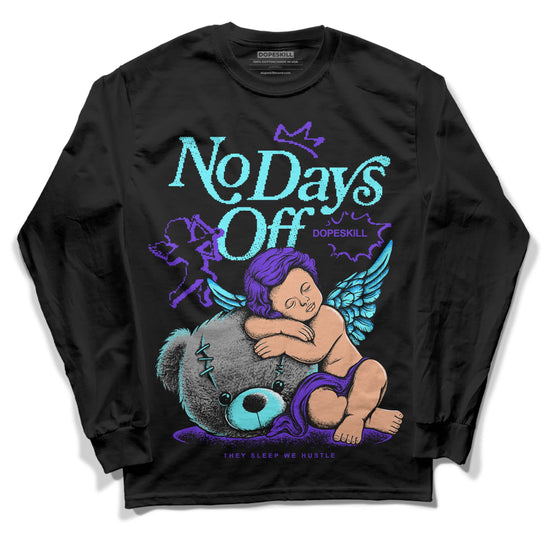 Jordan 6 "Aqua" DopeSkill Long Sleeve T-Shirt New No Days Off Graphic Streetwear - Black