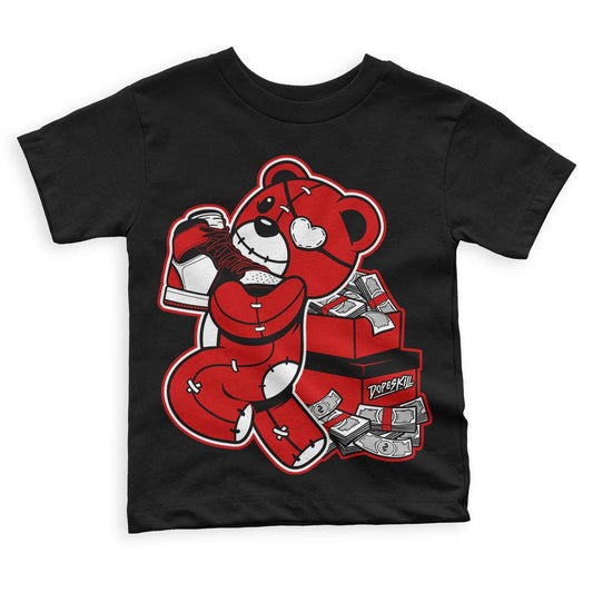 Jordan 1 Retro Low "Black Toe" DopeSkill Toddler Kids T-shirt Bear Steals Sneaker Graphic Streetwear - Black