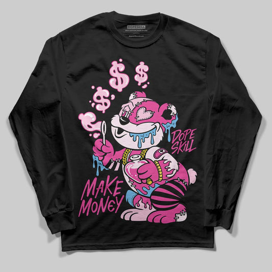 Pink Sneakers DopeSkill Long Sleeve T-Shirt Make Money Graphic Streetwear - Black