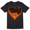 Jordan 12 Retro Brilliant Orange DopeSkill T-Shirt Heart Jordan 12 Graphic Streetwear - Black