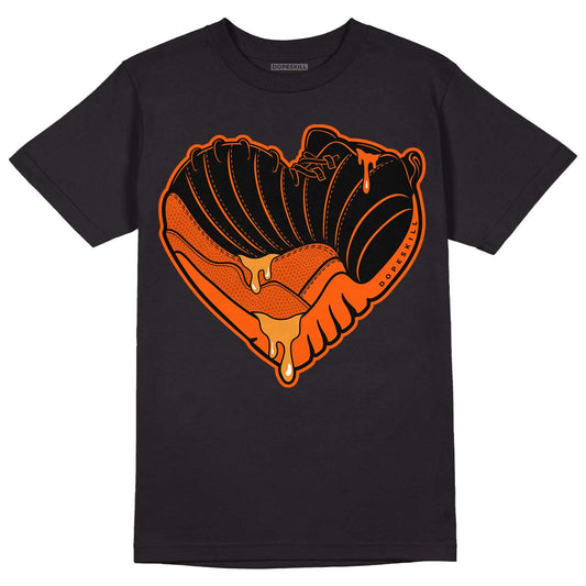 Jordan 12 Retro Brilliant Orange DopeSkill T-Shirt Heart Jordan 12 Graphic Streetwear - Black