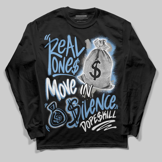 Jordan 12 Retro 'Melo' DopeSkill Long Sleeve T-Shirt Real Ones Move In Silence Graphic Streetwear - Black