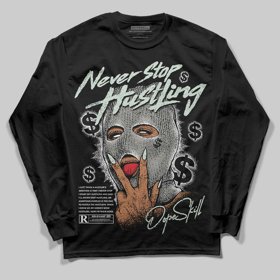 Jordan 1 Retro Low OG Year of the Snake (2025) DopeSkill Long Sleeve T-Shirt Never Stop Hustling Graphic Streetwear - Black