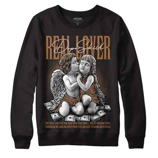 Jordan 3 Retro Palomino DopeSkill Sweatshirt Real Lover Graphic Streetwear - Black