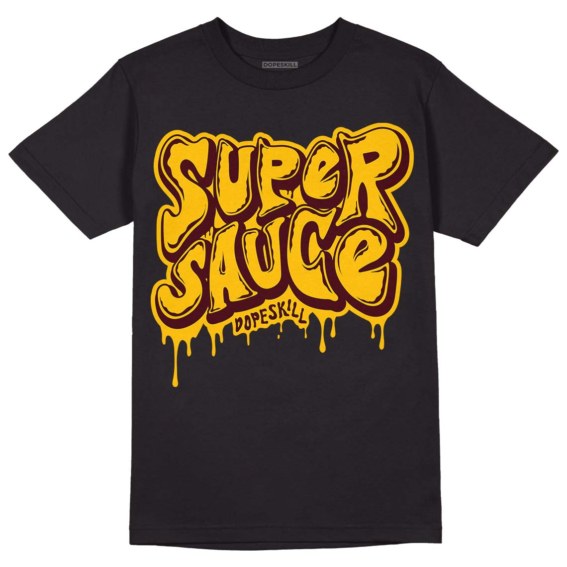 Dunk Yellow Bordeaux DopeSkill T-Shirt Super Sauce Graphic Streetwear - Black