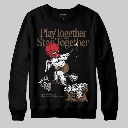 Jordan 9 'Olive' DopeSkill Sweatshirt Play together, Stay together Graphic Streetwear - Black