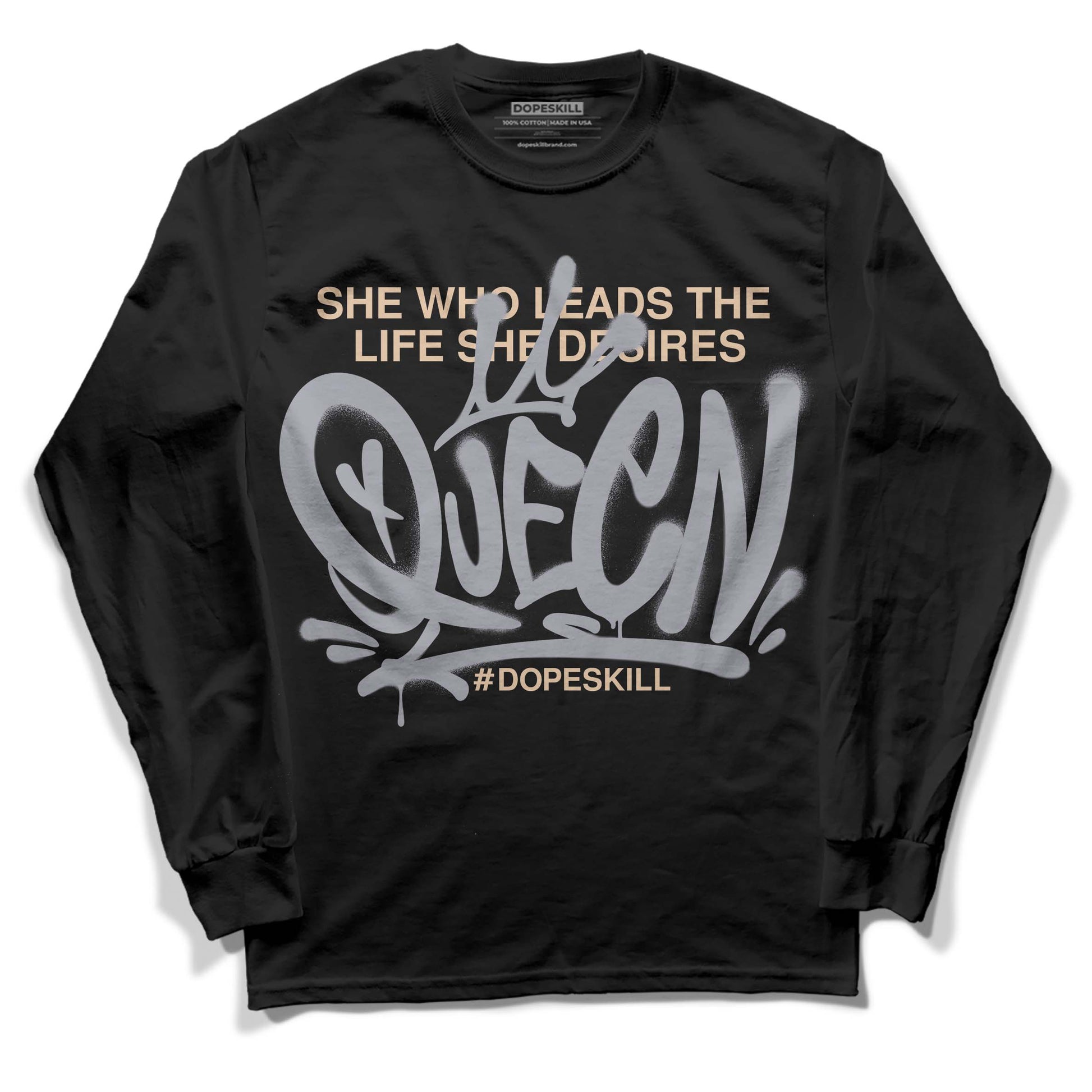 Jordan 4 Retro Frozen Moments DopeSkill Long Sleeve T-Shirt Queen Graphic Streetwear - Black 