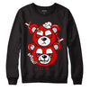 Jordan 4 Retro Red Cement DopeSkill Sweatshirt New Double Bear Graphic Streetwear - Black