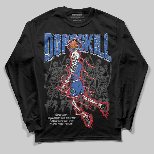 Awake NY x Jordan 5 Retro 'Black Racer Blue' DopeSkill Long Sleeve T-Shirt Thunder Dunk Graphic Streetwear - Black