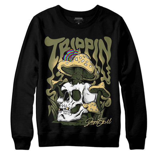 Jordan 4 Retro SE Craft Medium Olive DopeSkill Sweatshirt Trippin Graphic Streetwear - Black