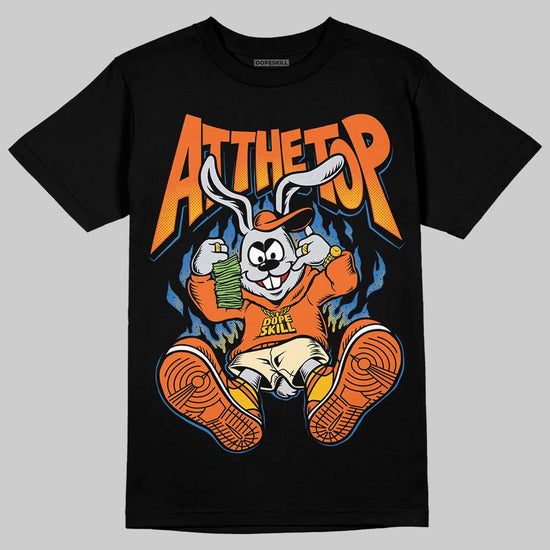 Orange, Black and White Sneakers DopeSkill T-Shirt At The Top Graphic Streetwear - Black 