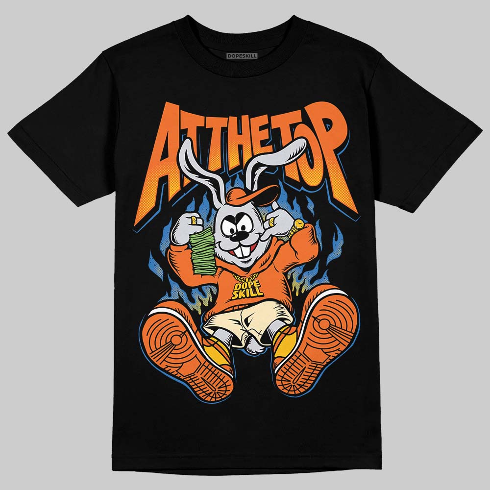 Orange, Black and White Sneakers DopeSkill T-Shirt At The Top Graphic Streetwear - Black 