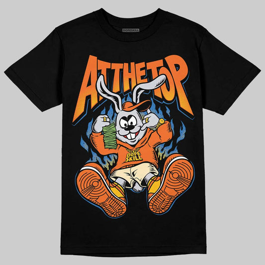 Orange, Black and White Sneakers DopeSkill T-Shirt At The Top Graphic Streetwear - Black 