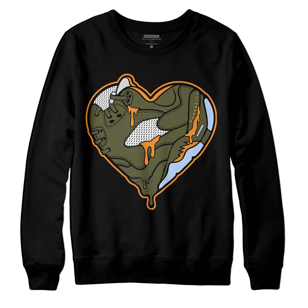 Jordan 5 “Olive” DopeSkill Sweatshirt Heart Jordan 5 Graphic Streetwear - Black 