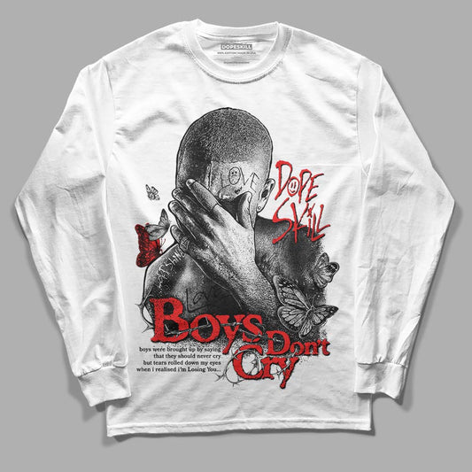 Jordan Spizike Low Bred DopeSkill Long Sleeve T-Shirt Boys Don't Cry Graphic Streetwear - White 