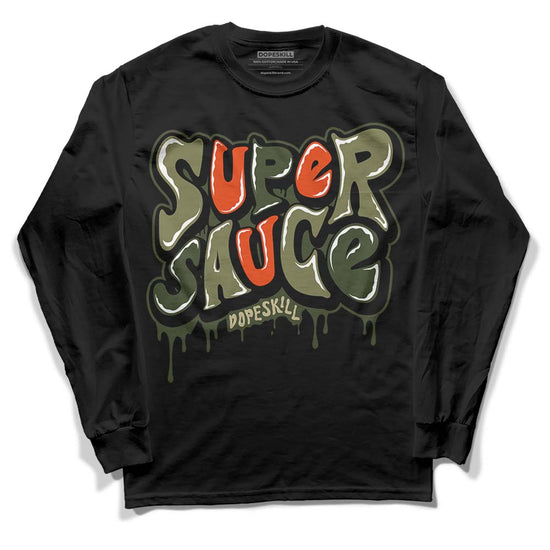 Olive Sneakers DopeSkill Long Sleeve T-Shirt Super Sauce Graphic Streetwear - Black