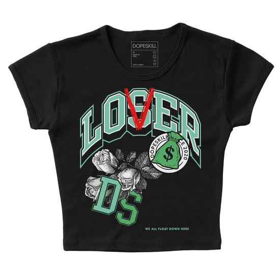 Jordan 1 High OG Green Glow DopeSkill Women's Crop Top Loser Lover Graphic Streetwear - Black