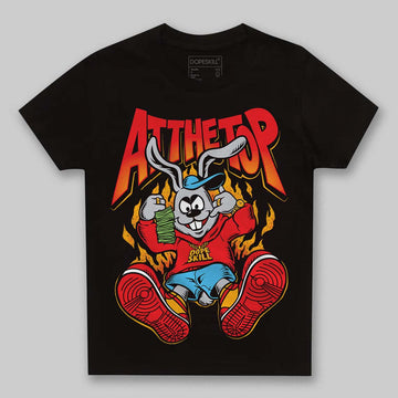 Red Sneakers DopeSkill Toddler Kids T-shirt At The Top Graphic Streetwear - black