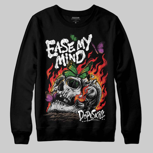 Black and White Sneakers DopeSkill Sweatshirt Ease My Mind Graphic Streetwear - black