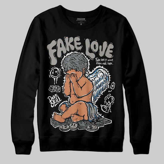 Jordan 9 Cool Grey DopeSkill Sweatshirt False Love Graphic Streetwear - Black