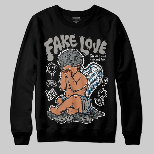 Jordan 9 Cool Grey DopeSkill Sweatshirt False Love Graphic Streetwear - Black