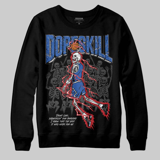 Awake NY x Jordan 5 Retro 'Black Racer Blue' DopeSkill Sweatshirt Thunder Dunk Graphic Streetwear - Black