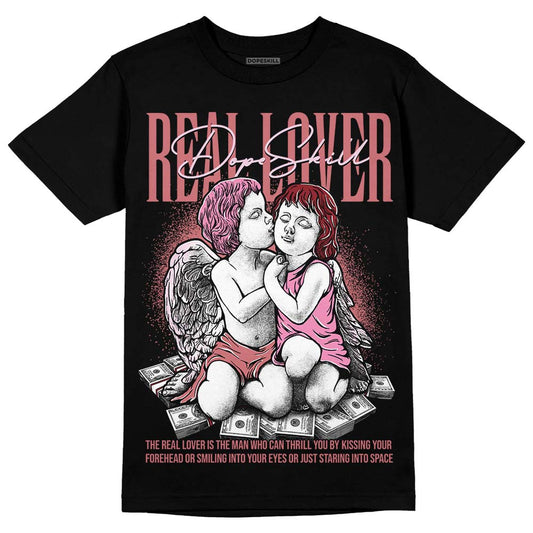 Valentine's Day Collection DopeSkill T-Shirt Real Lover Graphic Streetwear - Black