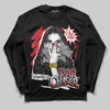 Jordan 5 Retro Fire Red Black Tongue (2025) DopeSkill Long Sleeve T-Shirt NPC Graphic Streetwear - Black