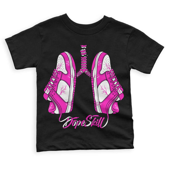 Dunk Low GS “Active Fuchsia” DopeSkill Toddler Kids T-shirt Breathe Graphic Streetwear - Black