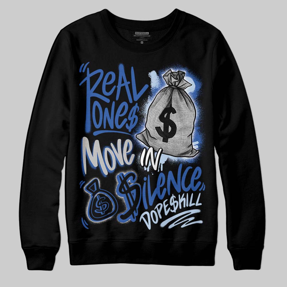 Awake NY x Jordan 5 Retro 'Black Racer Blue' DopeSkill Sweatshirt Real Ones Move In Silence Graphic Streetwear - Black