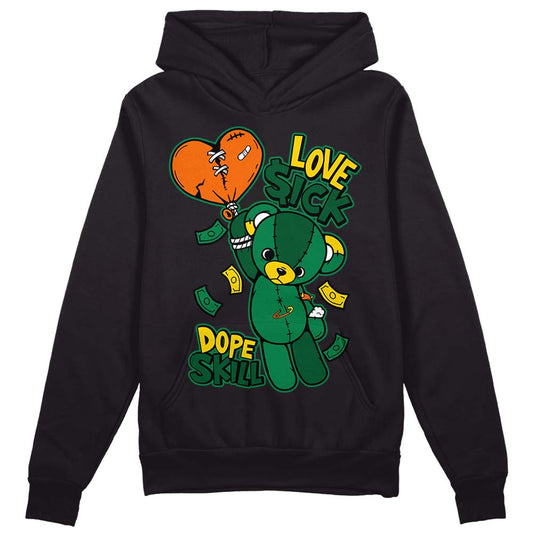 Green Sneakers DopeSkill Hoodie Sweatshirt Love Sick Graphic Streetwear - Black