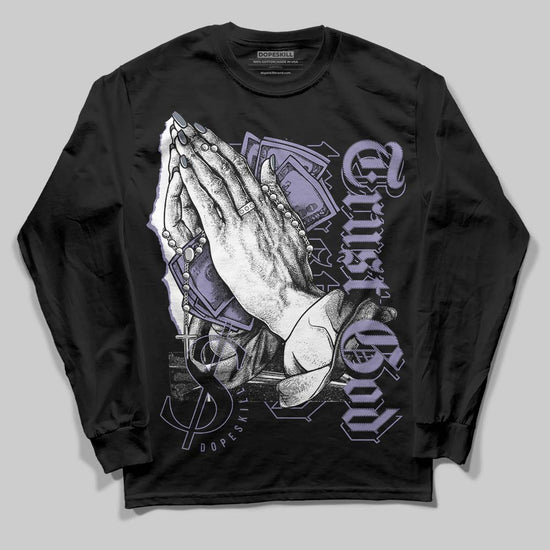 Jordan 5 Retro Low Indigo Haze DopeSkill Long Sleeve T-Shirt Trust God Graphic Streetwear - Black