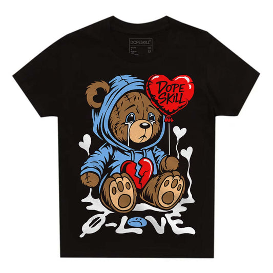 Jordan 9 Powder Blue DopeSkill Toddler Kids T-shirt Broken Bear Graphic Streetwear - Black