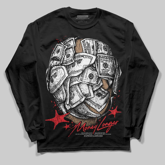 Red Sneakers DopeSkill Long Sleeve T-Shirt Money Longer Graphic Streetwear - Black