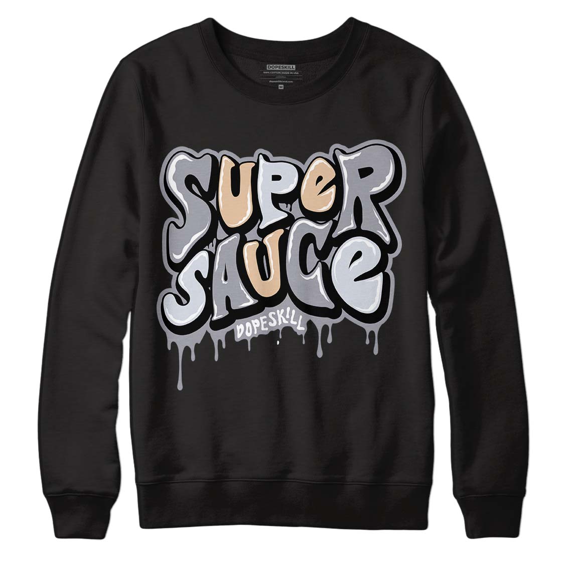 Jordan 4 Retro Frozen Moments DopeSkill Sweatshirt Super Sauce Graphic Streetwear - Black 