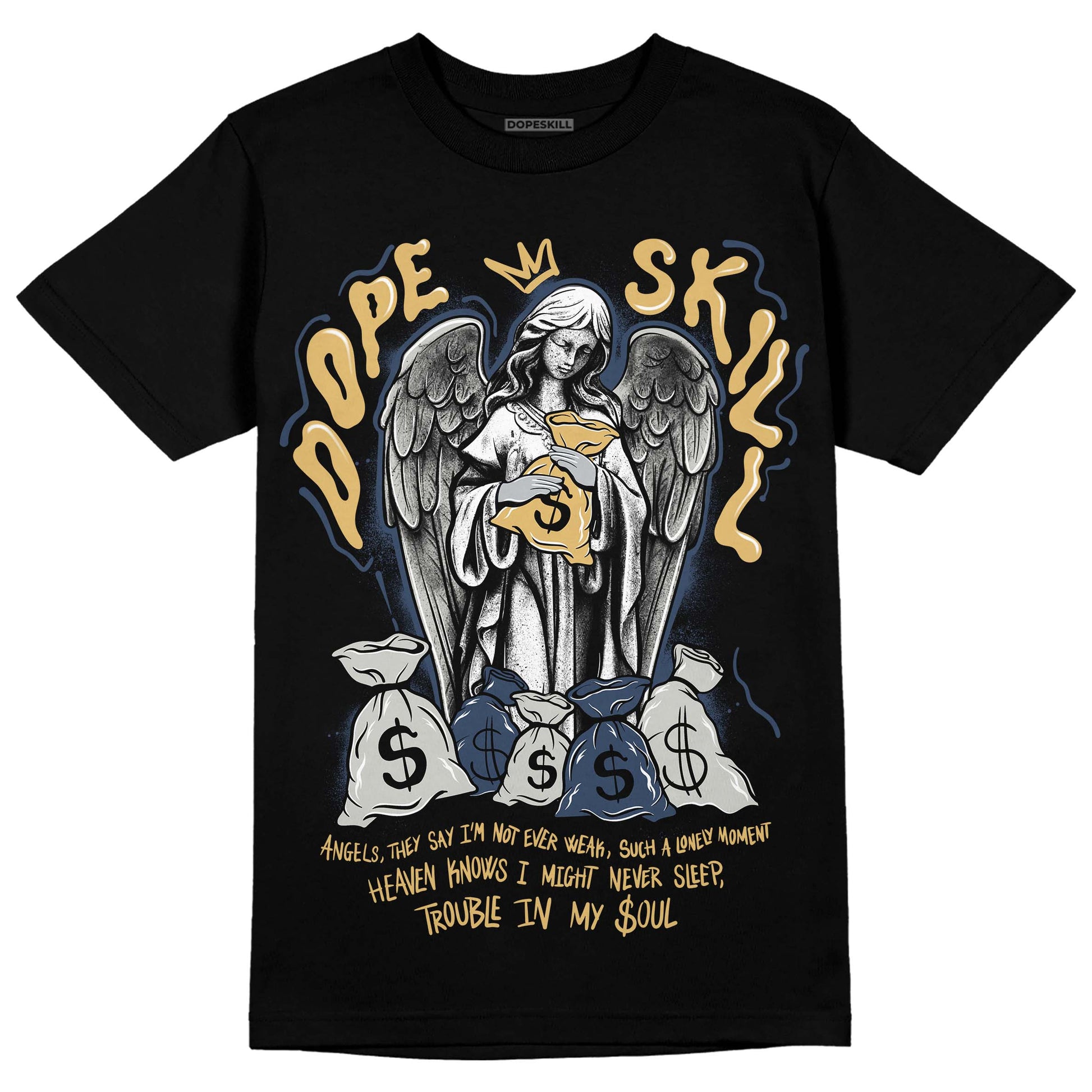 A Ma Maniere x Jordan 5 Dawn “Photon Dust” DopeSkill T-Shirt Angels Graphic Streetwear - Black