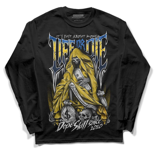 Dunk Low Vintage “Michigan” DopeSkill Long Sleeve T-Shirt Life or Die Graphic Streetwear - Black