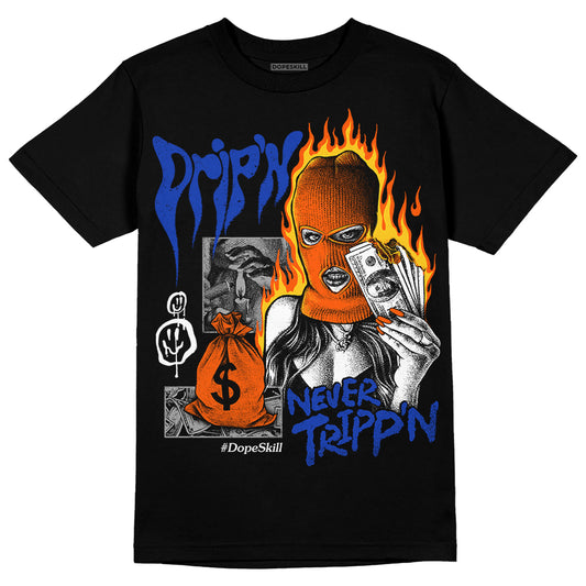 Dunk Low Futura Orange Blaze DopeSkill T-Shirt Drip'n Never Tripp'n Graphic Streetwear - black